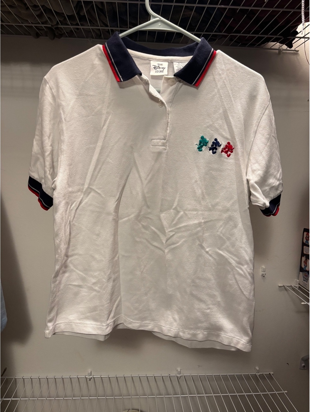The Disney Store Men's White Cotton Polo Shirt Medium